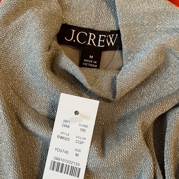 J. CREW Metallic, silver mock neck turtleneck size M - Picture 5 of 6